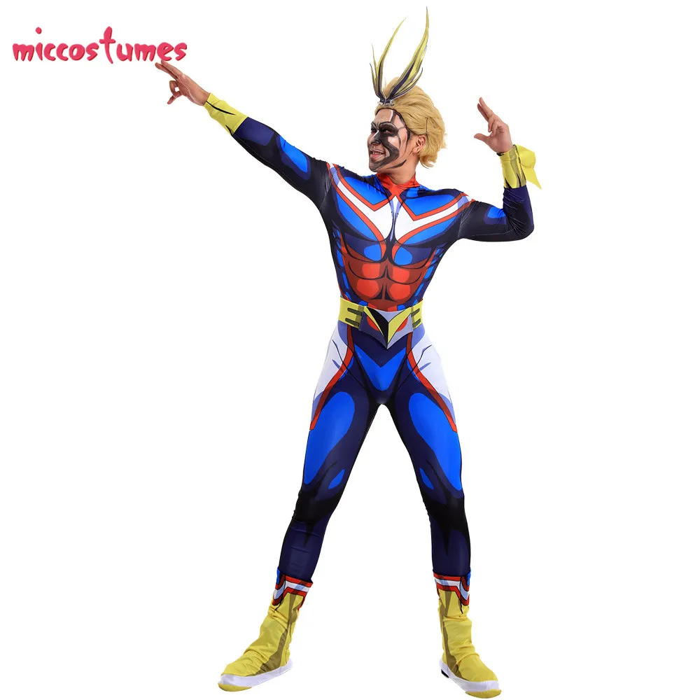Toshinori Yagi Косплей Boku No Hero Academy Midoriya All Might костюм комбинезон с 3D принтом Боди Косплей Костюм