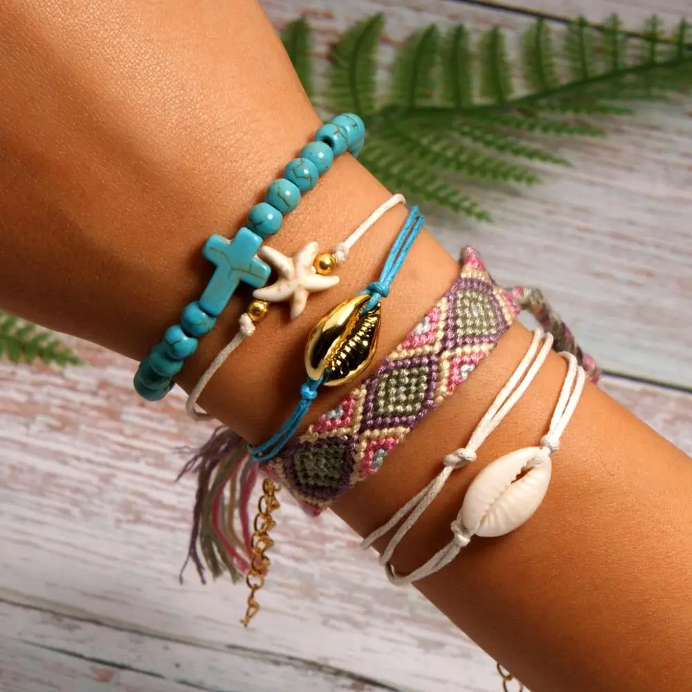 BRAVEKISS 22 Цвета Vsco оболочки браслеты "Joyas" Комплект для друзья ручной river dale Boho Femme Богемные аксессуары BPB0517 - Окраска металла: 13