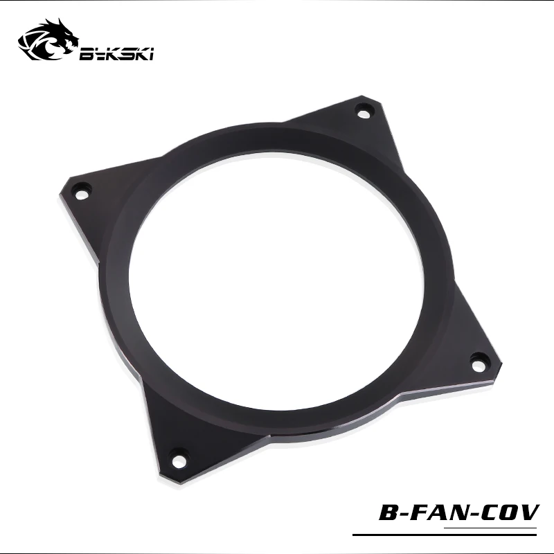 black Bykski 12 см X 12 см вентилятор металлическая крышка аксессуары для систем охлаждения кулер использование для 12 см вентиляторы размер 120*120*6,6 мм алюминиевая крышка вентилятора - Цвет: black