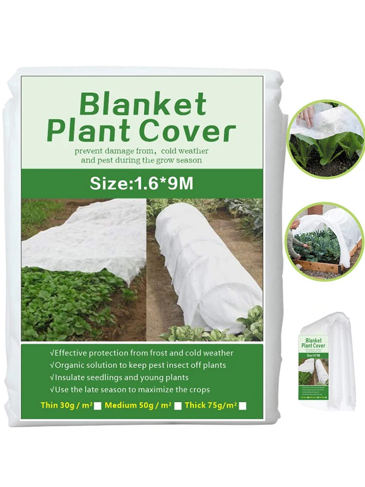 

1.6x9m Plant Cover Non-woven Fabric Antifreeze Seedling Garden Protector For Winter Freeze-proof Cold-proof Heat Preservation