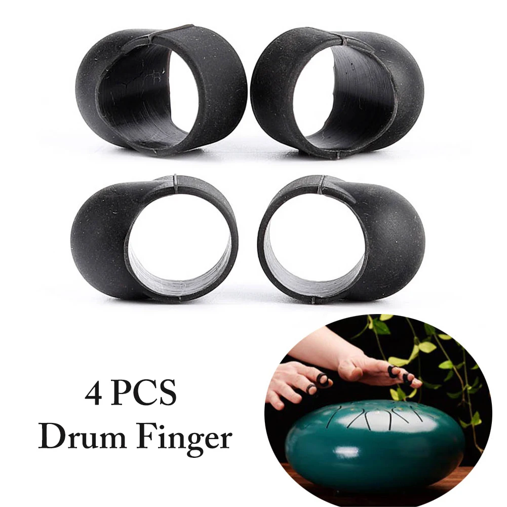 

4PCS Drum Finger Sleeve Knocking Playing Finger Cover, Percussion Drum Finger Sleeve, Finger Striking Steel Tongue Drum