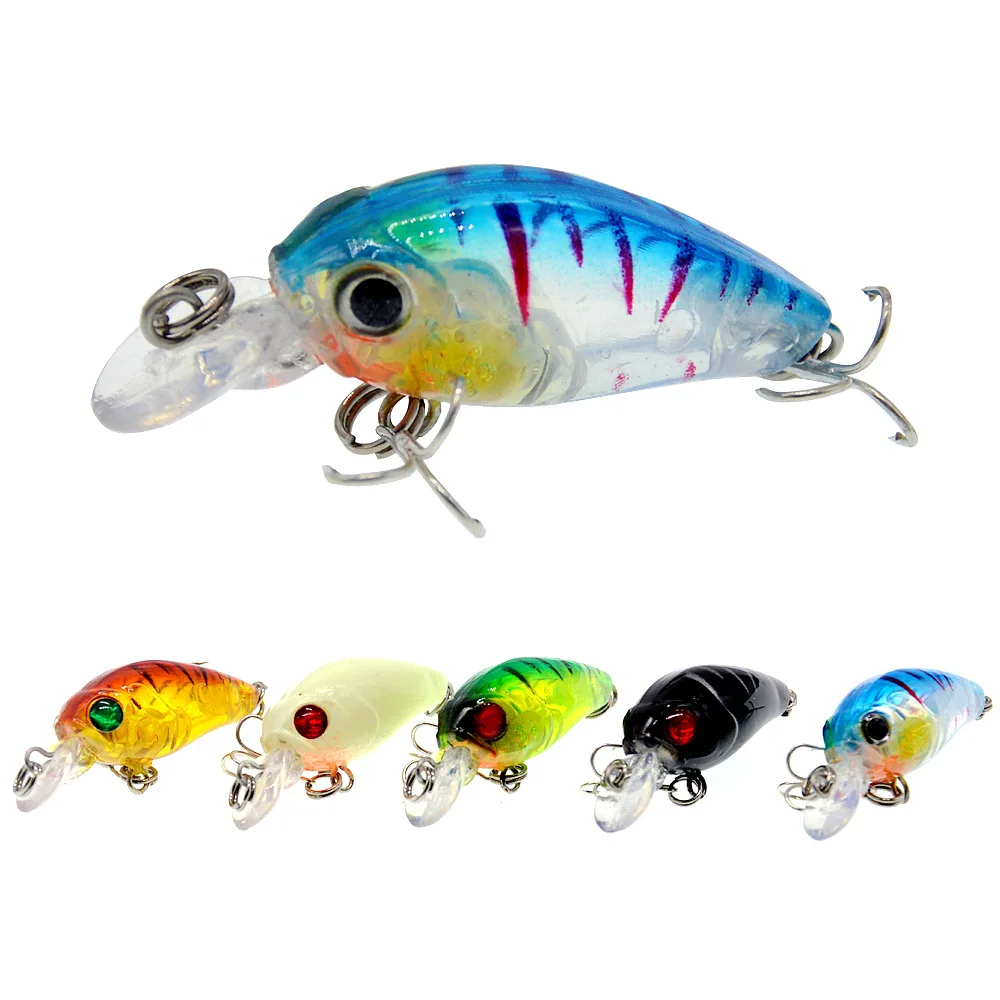

Small Size Fishing Crank Bait Lures Fish Carp 45mm/3.5g Quality Hook Lure Hard Baits Wobblers Lot 6 Pieces