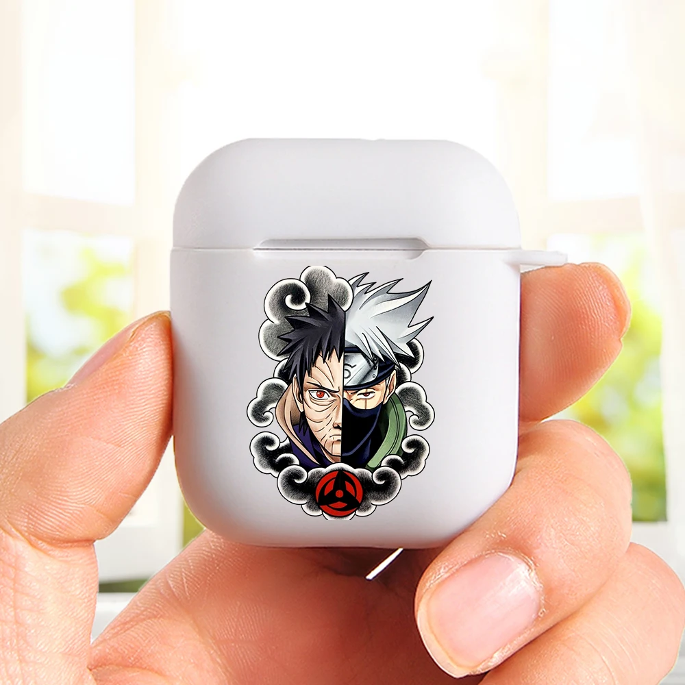 

anime Sasuke Naruto Kurama Hokage Uchiha Itachi Sakura Kakashi for Aipods 1 2 White Soft silicone Blutooth Earphone case box