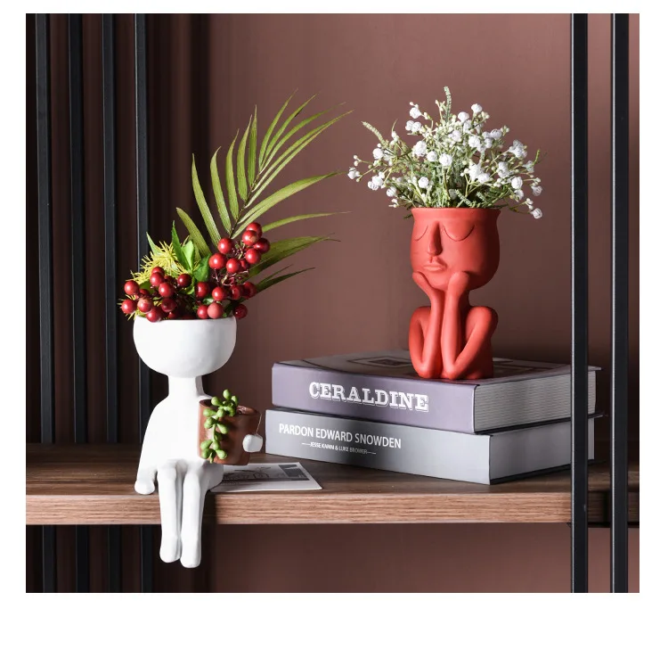 Минималистичная керамическая абстрактная ваза в скандинавском стиле черная