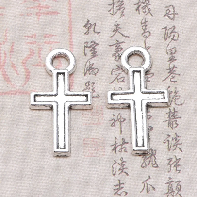 

200pcs/lot Cross Charms Antique Silver Color Pendants DIY Handmade Neckalce Bracelet Jewelry Making Accessories
