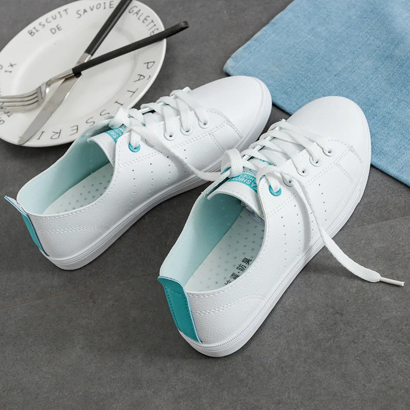 Кроссовки женские на шнуровке Вулканизированная подошва дышащие Повседневная