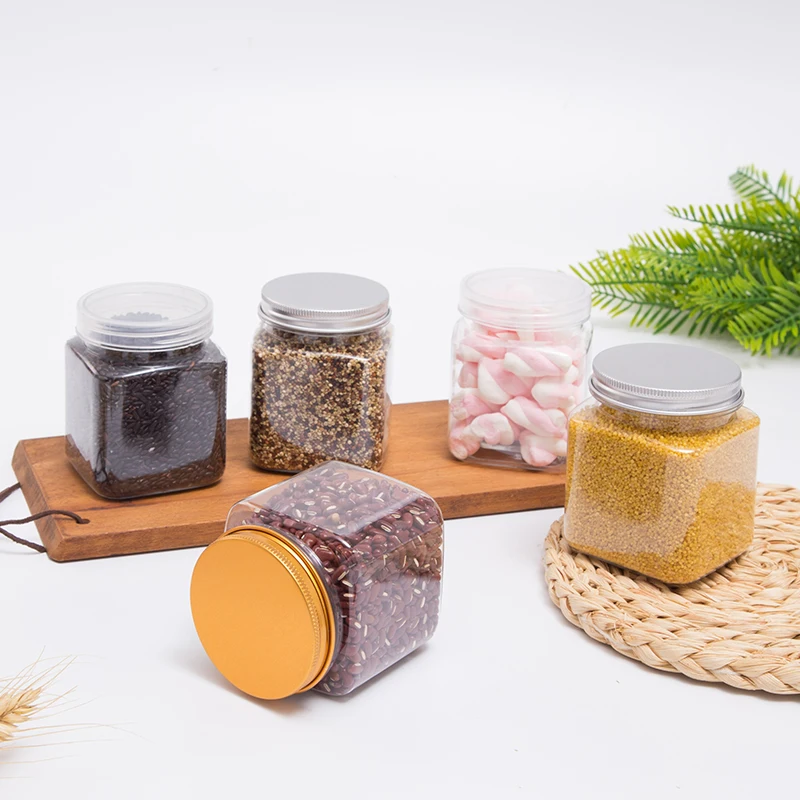 10 шт./лот 250 мл квадратная пластиковая банка бутылка для хранения еды конфет