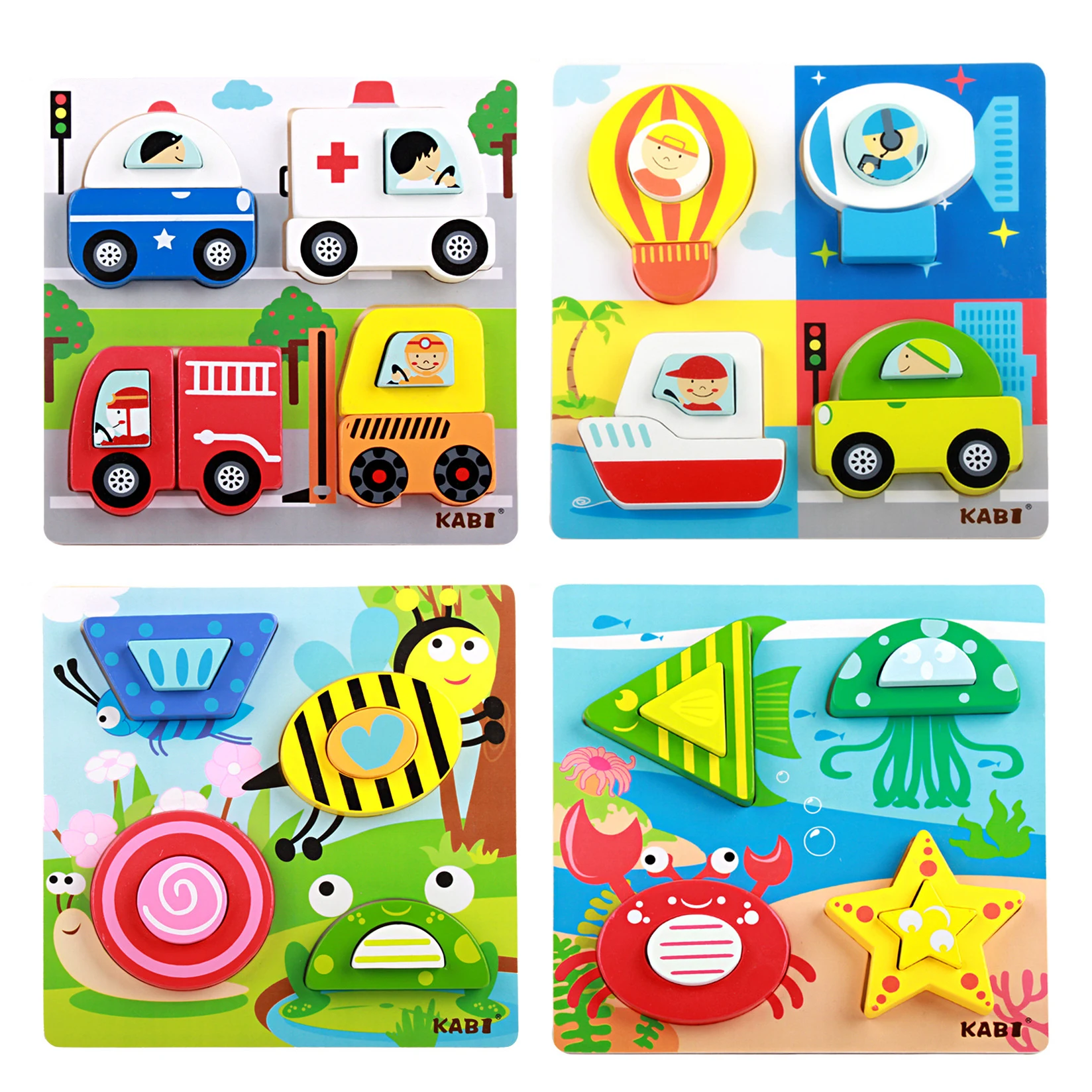 Мультяшная 3D головоломка деревянная игрушка деревянные пазлы насекомые