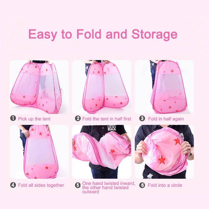 

Baby Inner Play Tent Playpen Baby Game Toys Ball Pool for Children Kids Folding Tunnel Play House 115*93*66cm (45.3*36.6*26in)