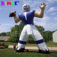 Newest 8m giant inflatable rugby Player with holding a ball advertising Inflatable Football Player For sports event