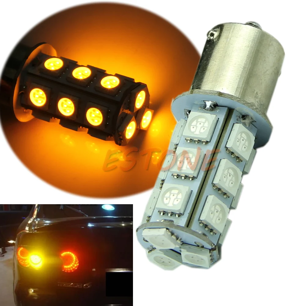 

D2TB Amber 1156 BA15S P21W 1129 18-LED Car Tail Rear Turn Signal Light Bulb Lamp 12V