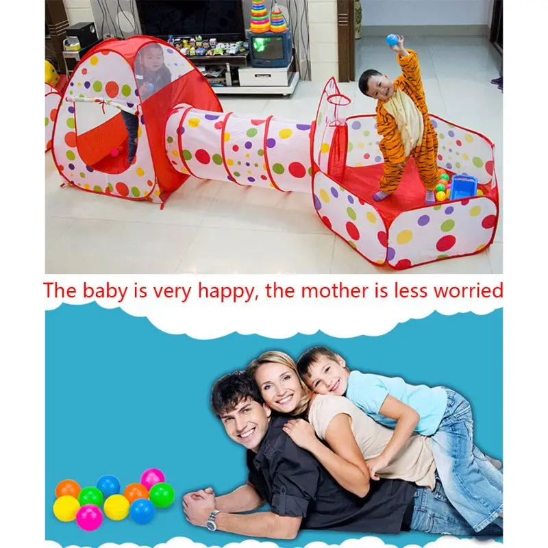 

2020 New 3Pcs/Set Play Tent Baby Toys Ball Pool for Children Pool Pit Kids Folding Crawling Tunnel Ocean Playhouse