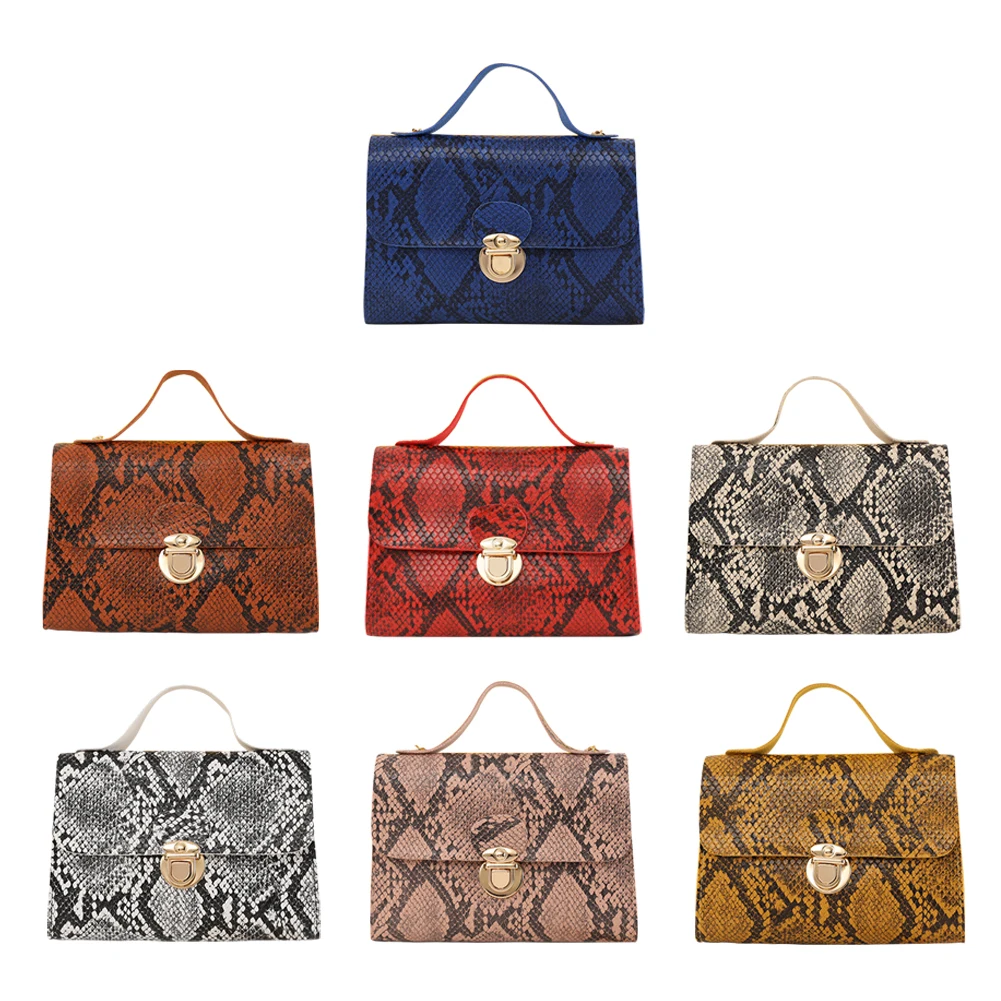 

Fashion Snake Pattern Shoulder Bags PU Leather Messenger Chain Bag Women Crossbody Bag Travel Party Street Handbags Totes 2021