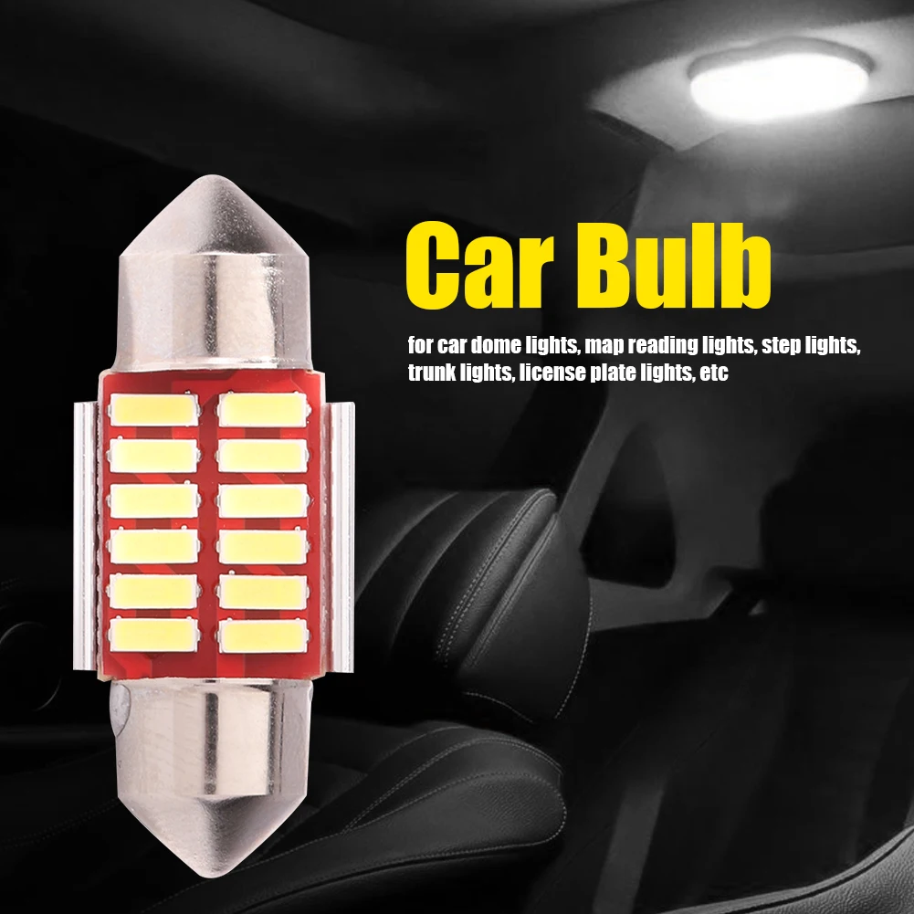 

Festoon Base LED Car Light Bulb Replacement 31mm 36mm 6000K 4014 SMD Canbus Reading Dome Lamp Bulb Trunk Light