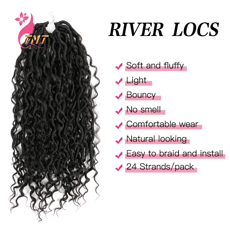 Синтетические косички River Locs волосы кроше для наращивания Омбре вьющиеся