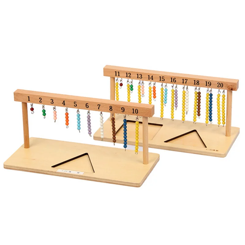 Детская игрушка Монтессори 1-20 бусины подвесная рама дерево для раннего детского