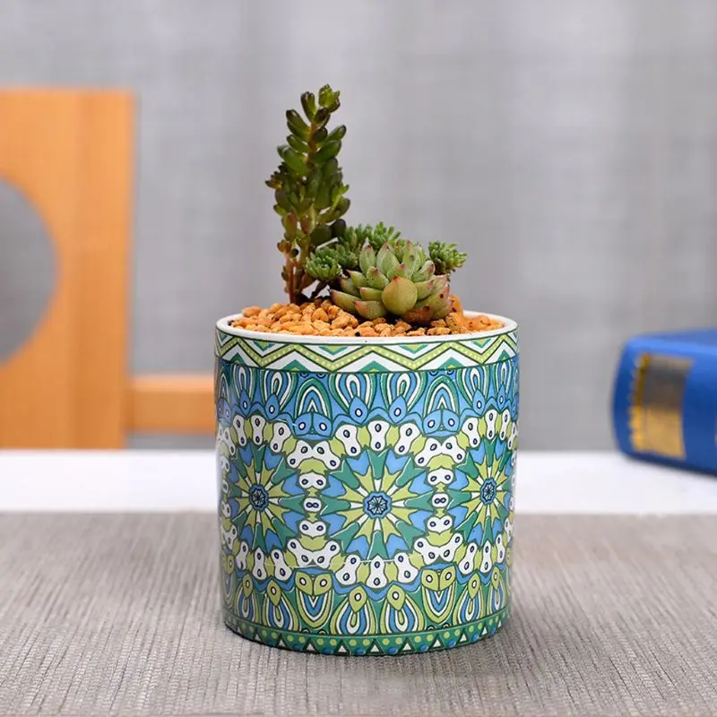 

Succulent Pot, Mini Flower Pot Bohemian Ceramic Succulent Planter Pot for Small Dropshipping