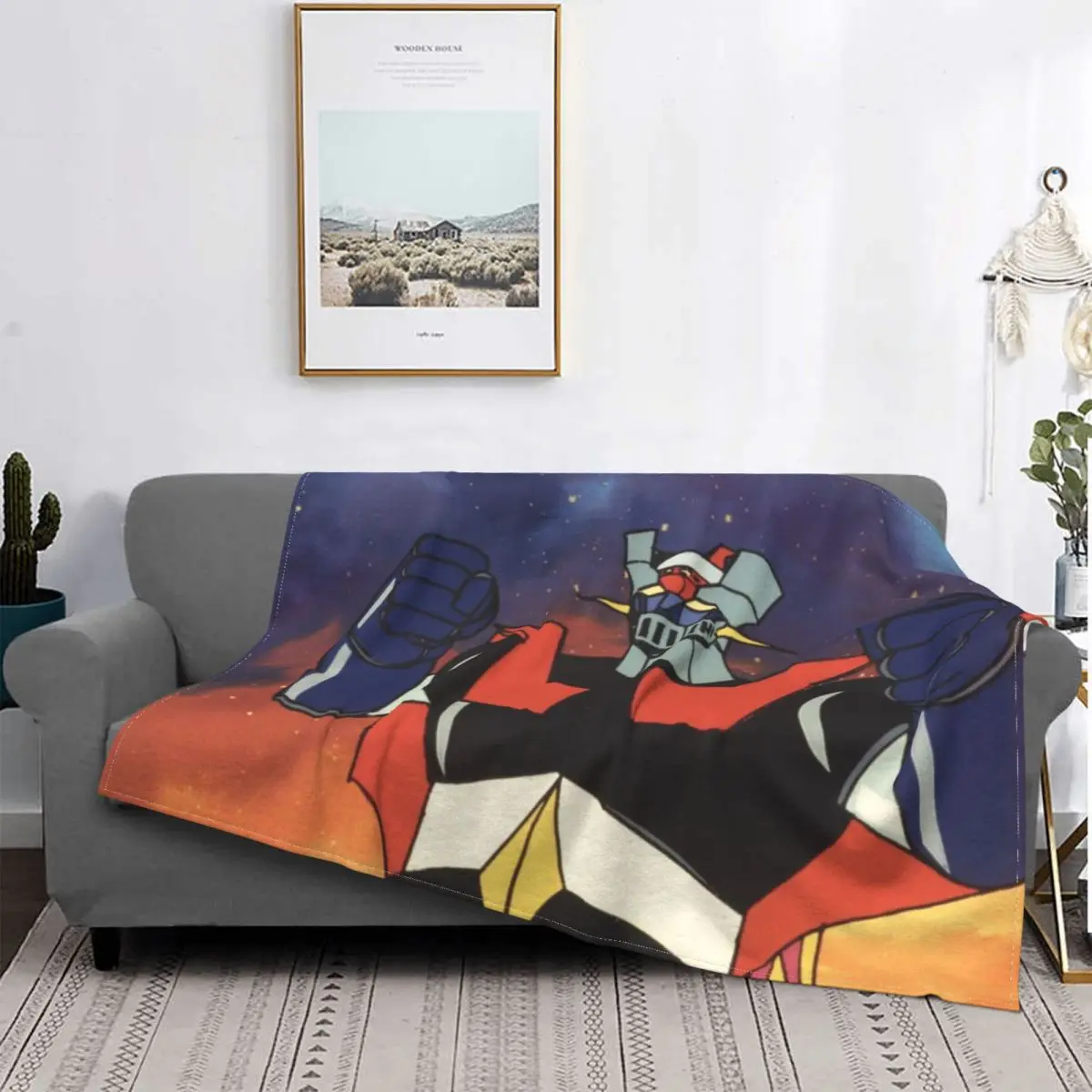 

Mazinger-colcha de cama Z 604, cobijas de sofá a cuadros, toalla, colcha de playa, invierno, 135