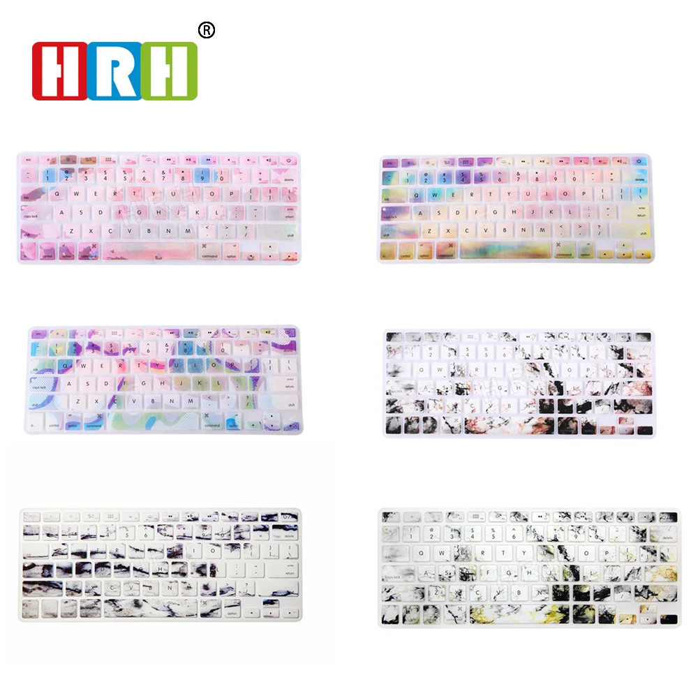 

HRH Waterproof Marble Design English Silicone Keyboard Cover Skin Protective Film for Macbook Air Pro Retina 13 15 17 US Layout