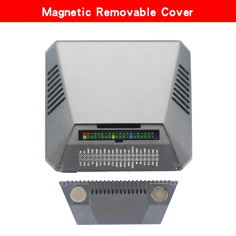 New Raspberry Pi 4 model B Case Aluminum Magnetic Removable GPIO Cover with Power Switch+Cooling Fan+Heat sink for RPi 4B |