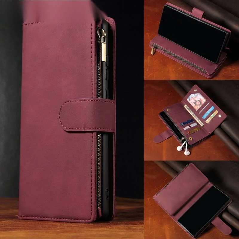 

Чехол-кошелек на молнии для Xiaomi Redmi Note 10 9 10S 9S 8T 8 7 Pro Max 7a 8a 9a 9c Poco M3 Lite, флип-чехол с несколькими отделениями для карт