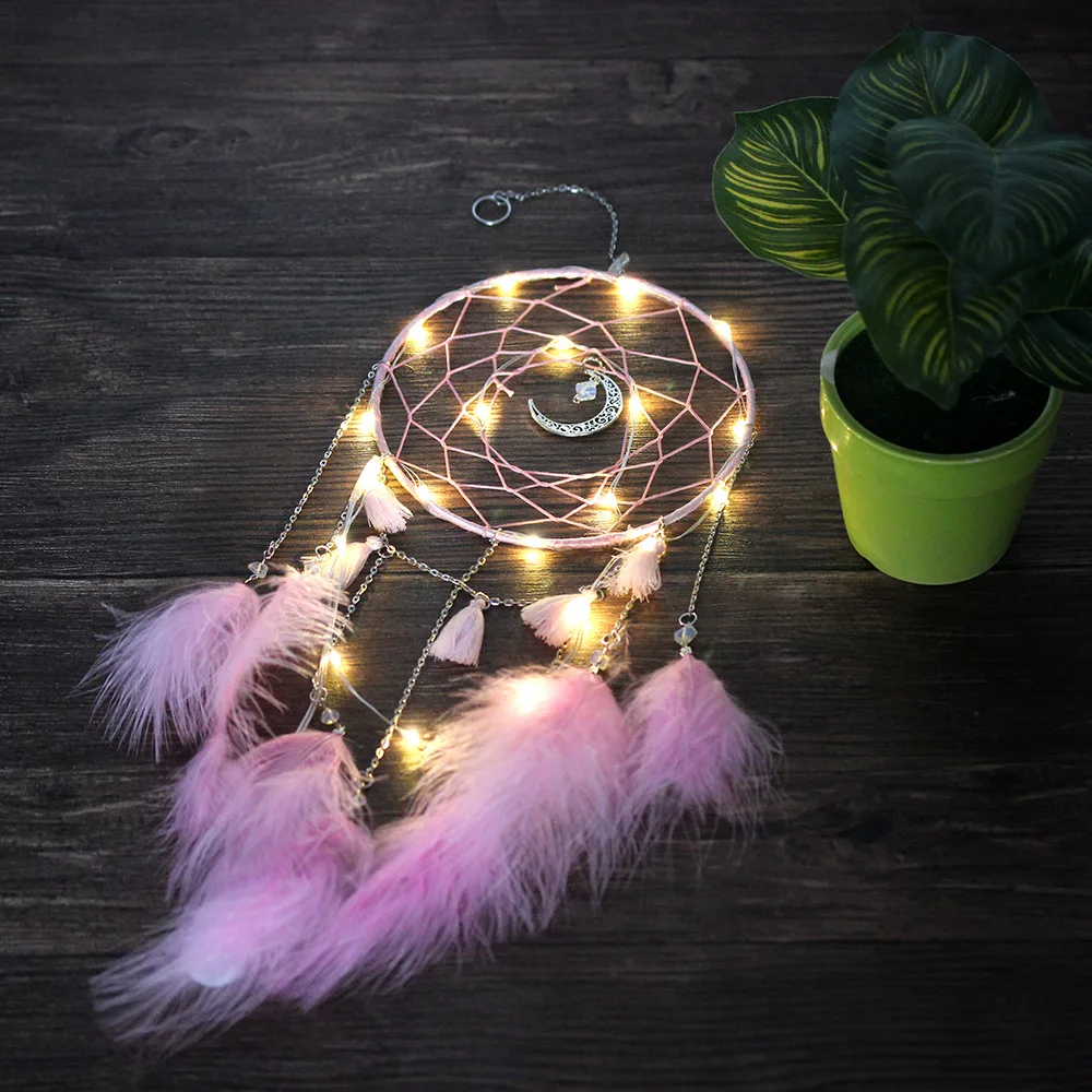 Creative feather crafts capture dream net sky clouds hanging original flowers and cloud lanterns wind chimes room decoration | Дом и сад