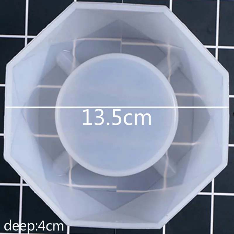 Шестиугольная пепельница блюдо-безделушка с порезом Прозрачная силиконовая