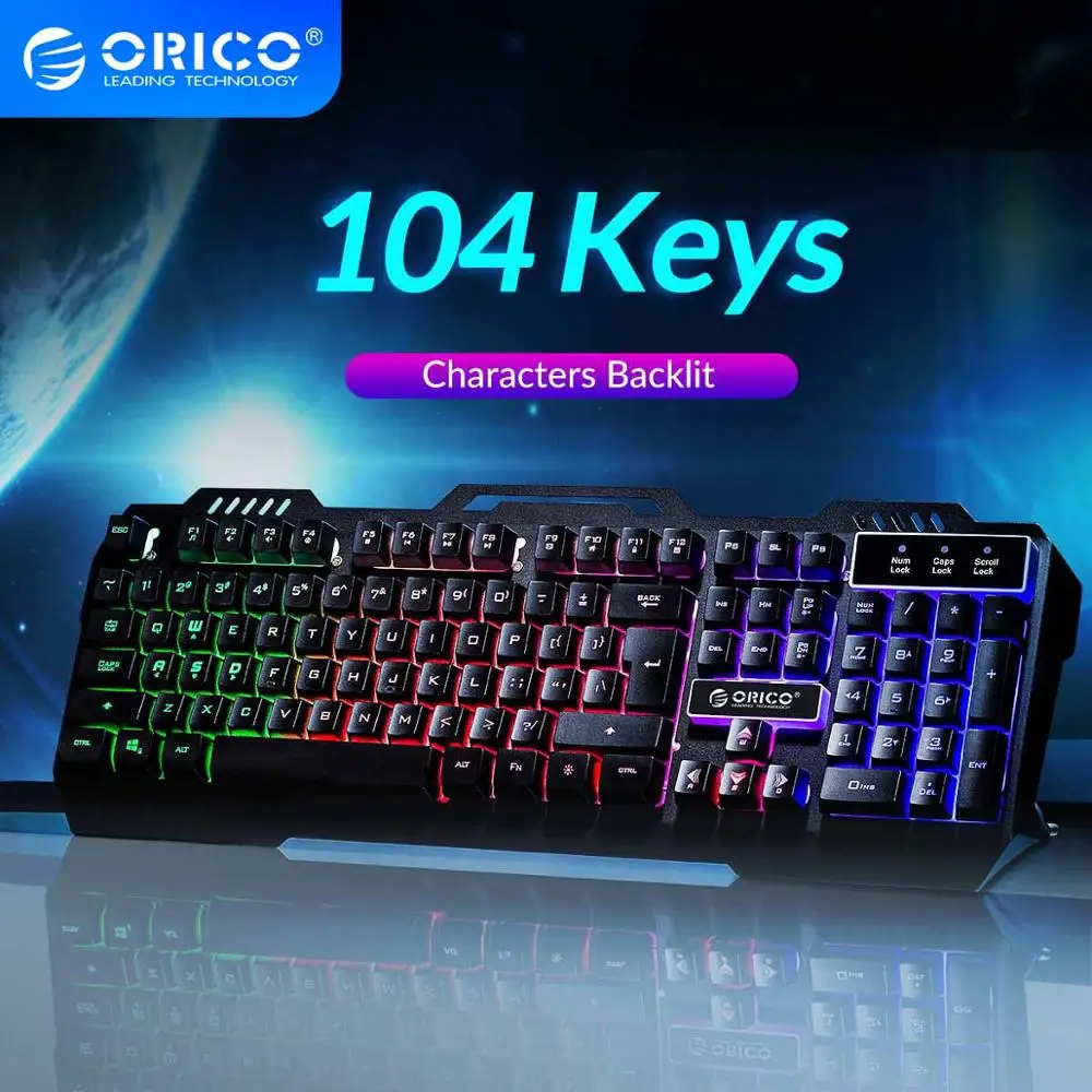 Проводная игровая клавиатура ORICO механическая с 104 клавишами водонепроницаемый
