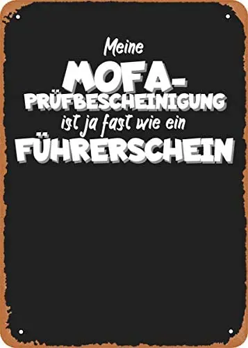

Metal Sign - Führerschein Mofa - 8 x 12 Vintage Look Tin Sign