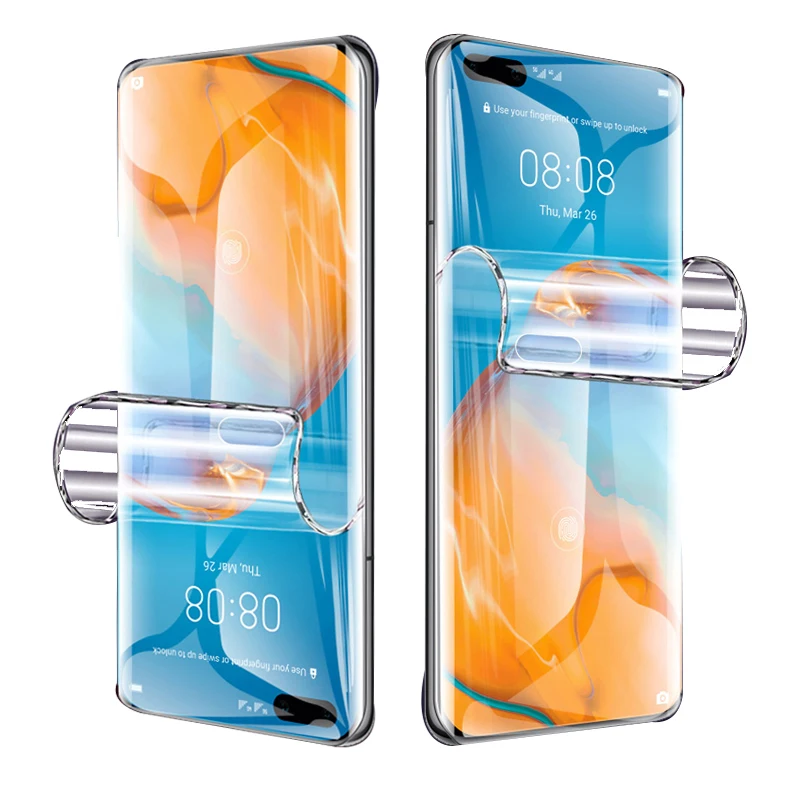 Мягкая Гидрогелевая пленка для защиты экрана Huawei P40 Pro P30 Lite Полное покрытие