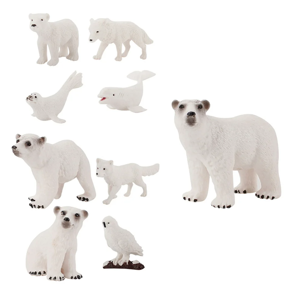

1 Set of Early Education Animal Models Simulation Polar Bear Adornments (White)