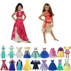 Платье Анны и Эльзы для девочек, костюмы вампира, детская одежда принцессы Софии, одежда для маленьких девочек, платье ваяна с единорогом, Белль, платья, платья для девочек с цветами