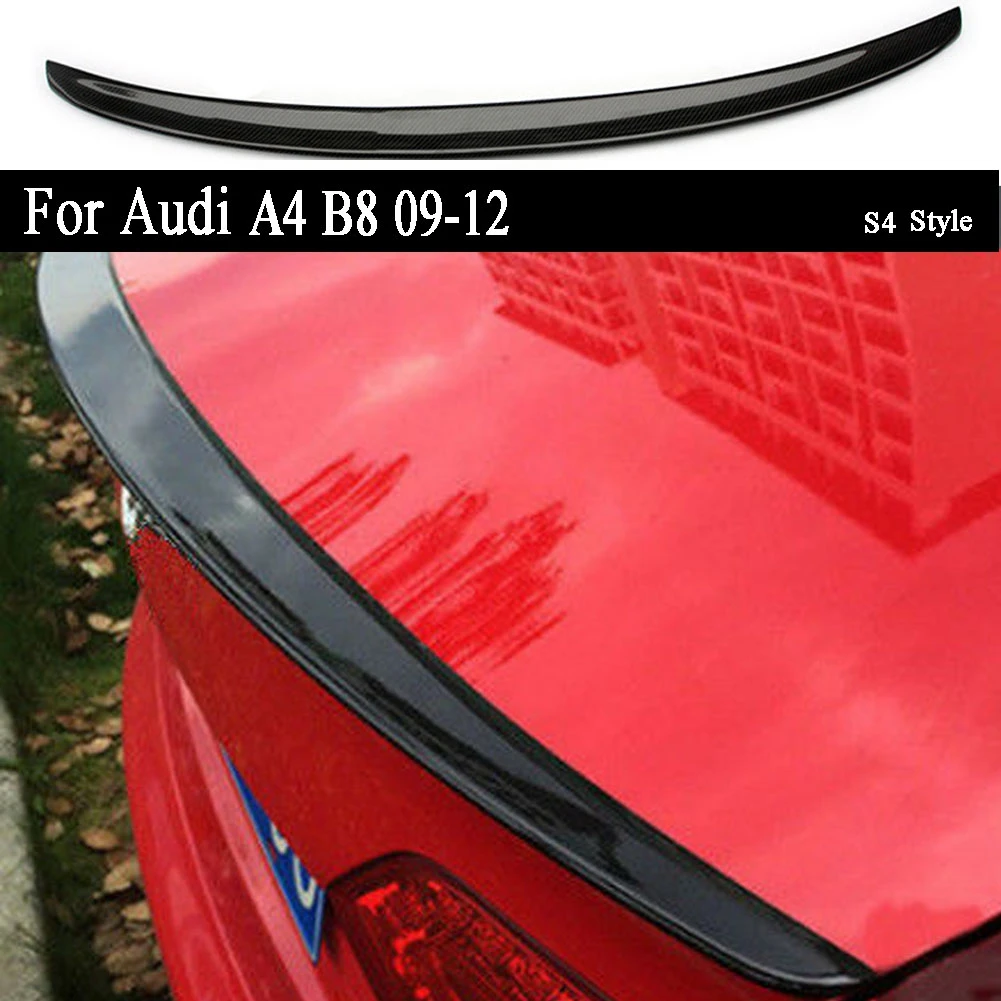 Для Audi A4 B8 2009 2010 2011 2012 углеродное волокно задний багажник спойлер загрузки губ S4