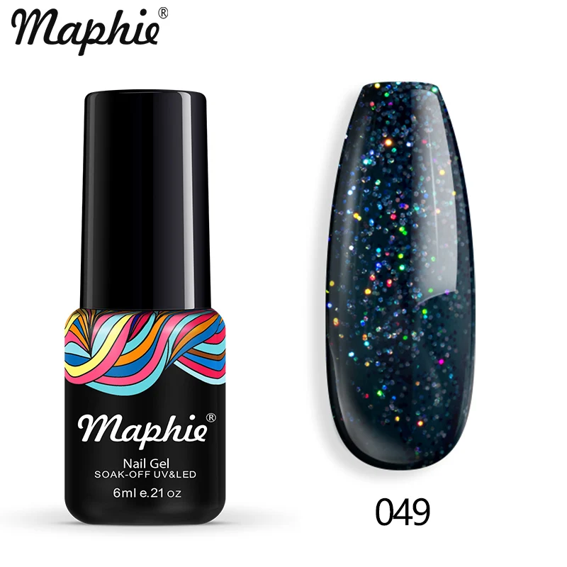 049 Maphie бриллиантовый блеск с ультрафиолетовым свечением Гель-лак для ногтей мерцающий декор с блестками Блестящий лак для ногтей полуперманентный лак Led синий гель для ногтей - Цвет: 049