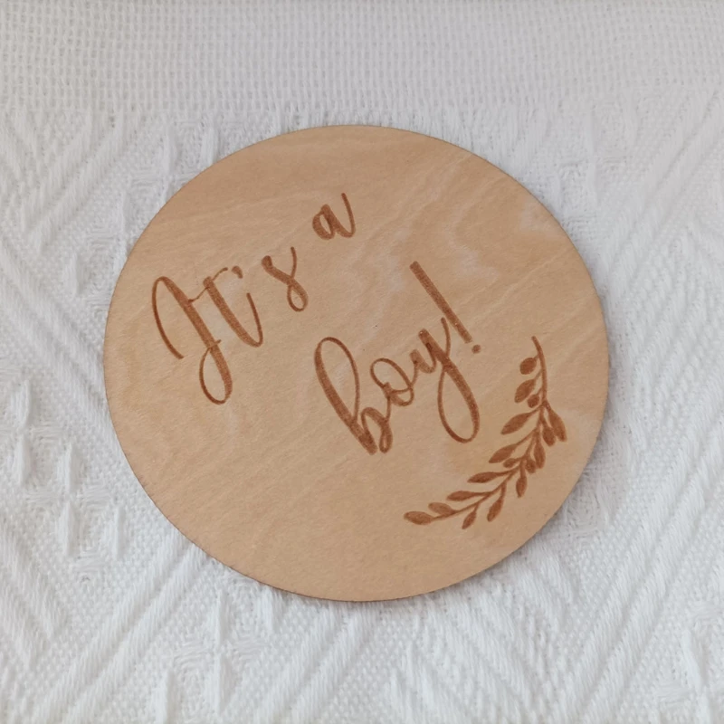 L41D-tarjeta de Evento de beb&eacute; de madera para reci&eacute;n nacido, tarjetas de grabaci&oacute;n de crecimiento mensual, tarjetas conmemorativas de nacimiento de Beb&eacute; hechas a mano, accesorios de fotograf&iacute;a-2