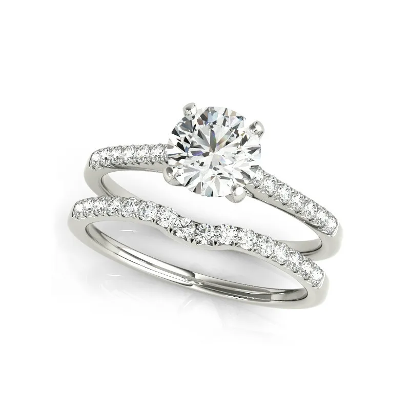

1 Carat Moissanite Diamond Engagement Wedding Bands 925 Sterling Silver Wedding Rings for Women LESF Jewelry