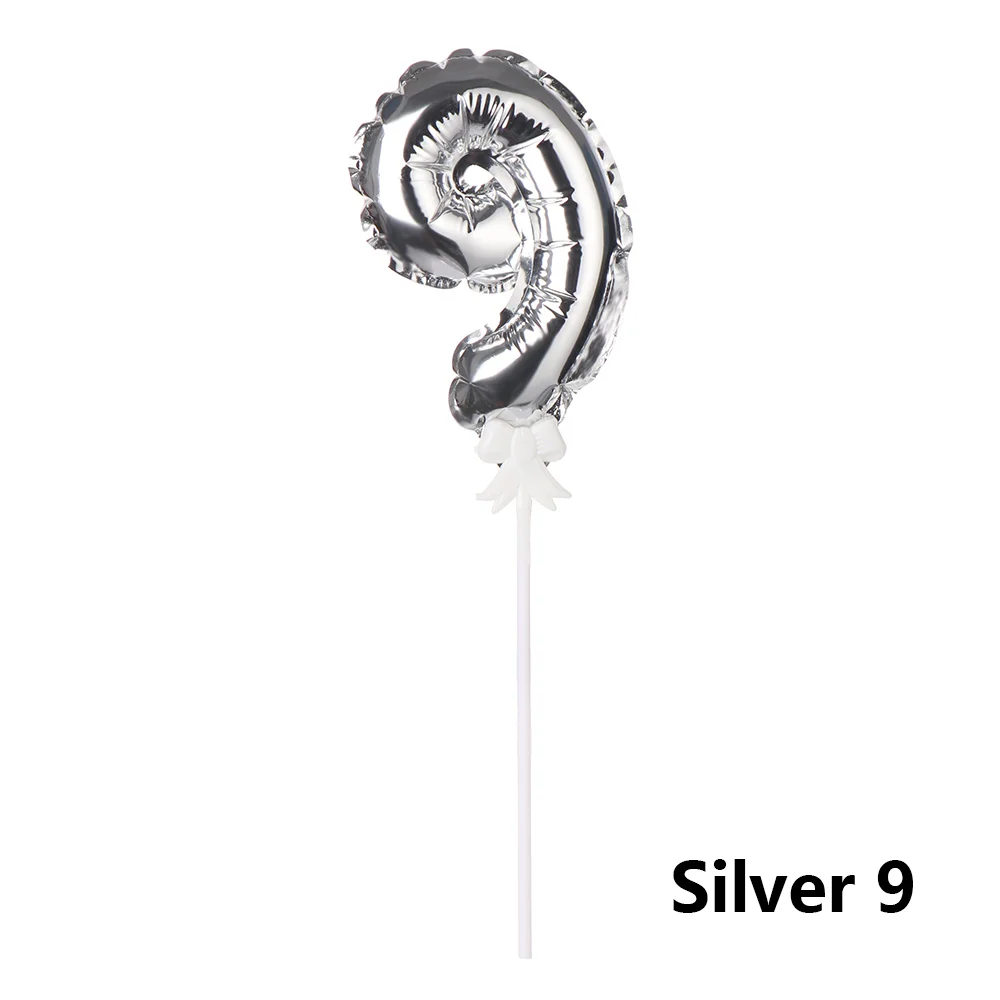 silver 9 1pc 1/3 шт цветные акриловые из метала золотого цвета номер торт Топпер Baby Shower Детские сувениры на день рождение подарки инструменты для украшения праздника вечерние поставки - Цвет: silver 9 1pc
