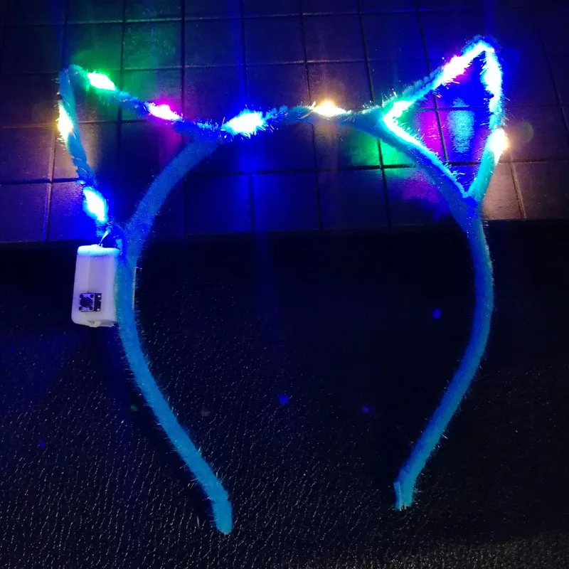Светодиодные повязки на голову с ушами дьявол злой Косплей вечерние светильник