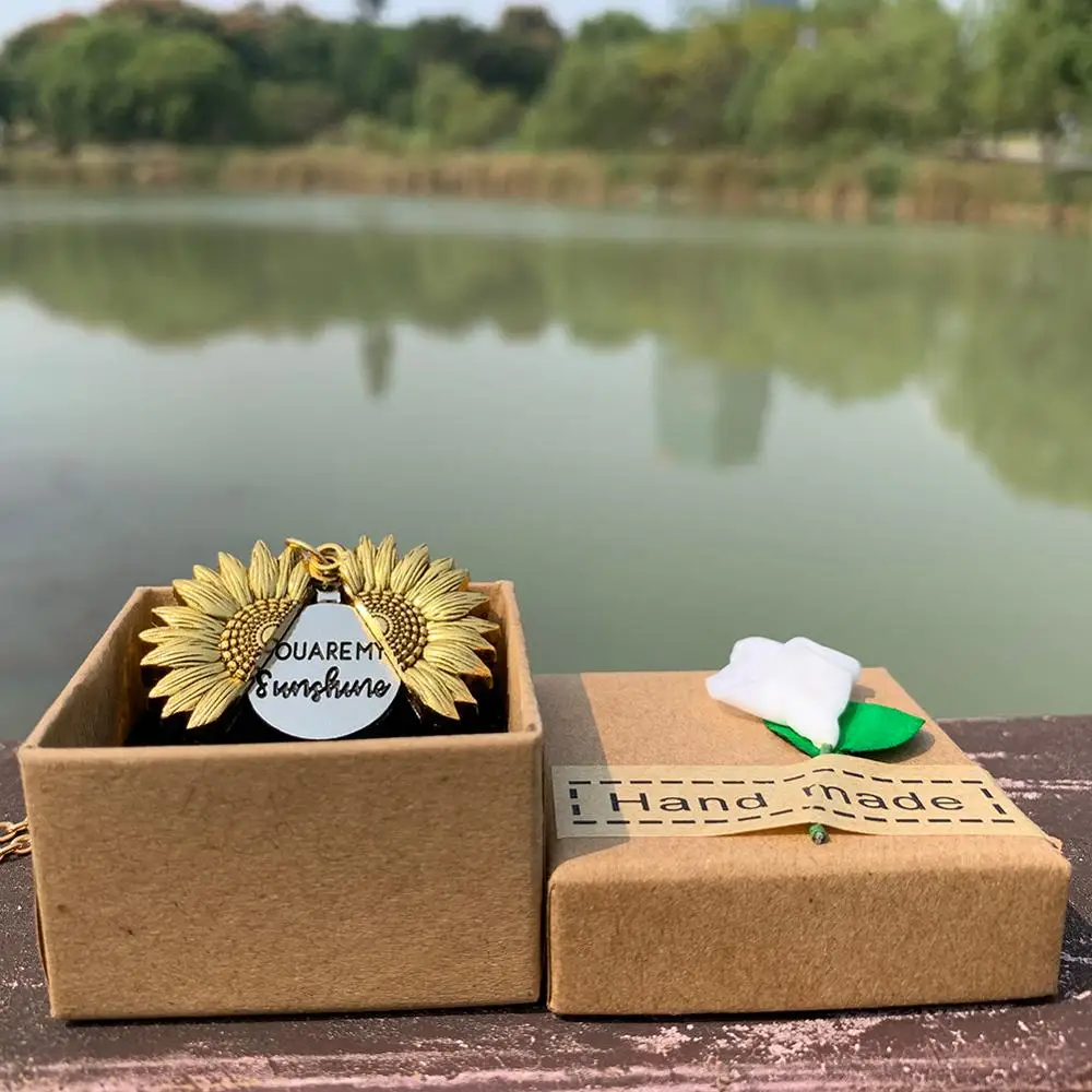 DXJEL You это мое ожерелье солнце двусторонний подсолнечник подвеска для женщин