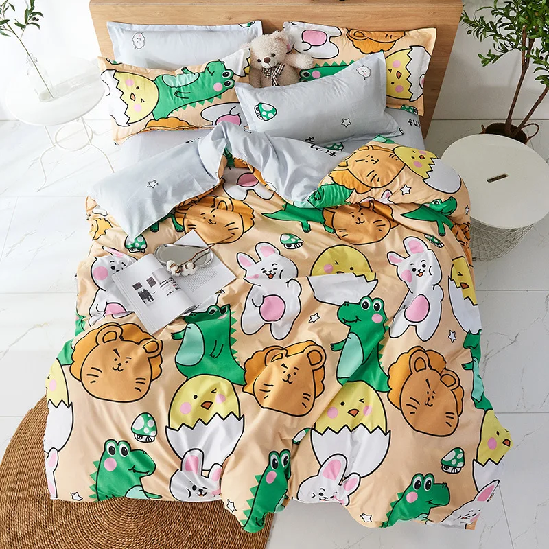 

Summer flower bedding set 2020 duvet cover set flat sheet bed linen boys girls bed set AB side home textile flower pillowcase