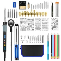 60w80w electric soldering iron kit wood burning embossing welding pen set adjustable temperature carving pyrography tools