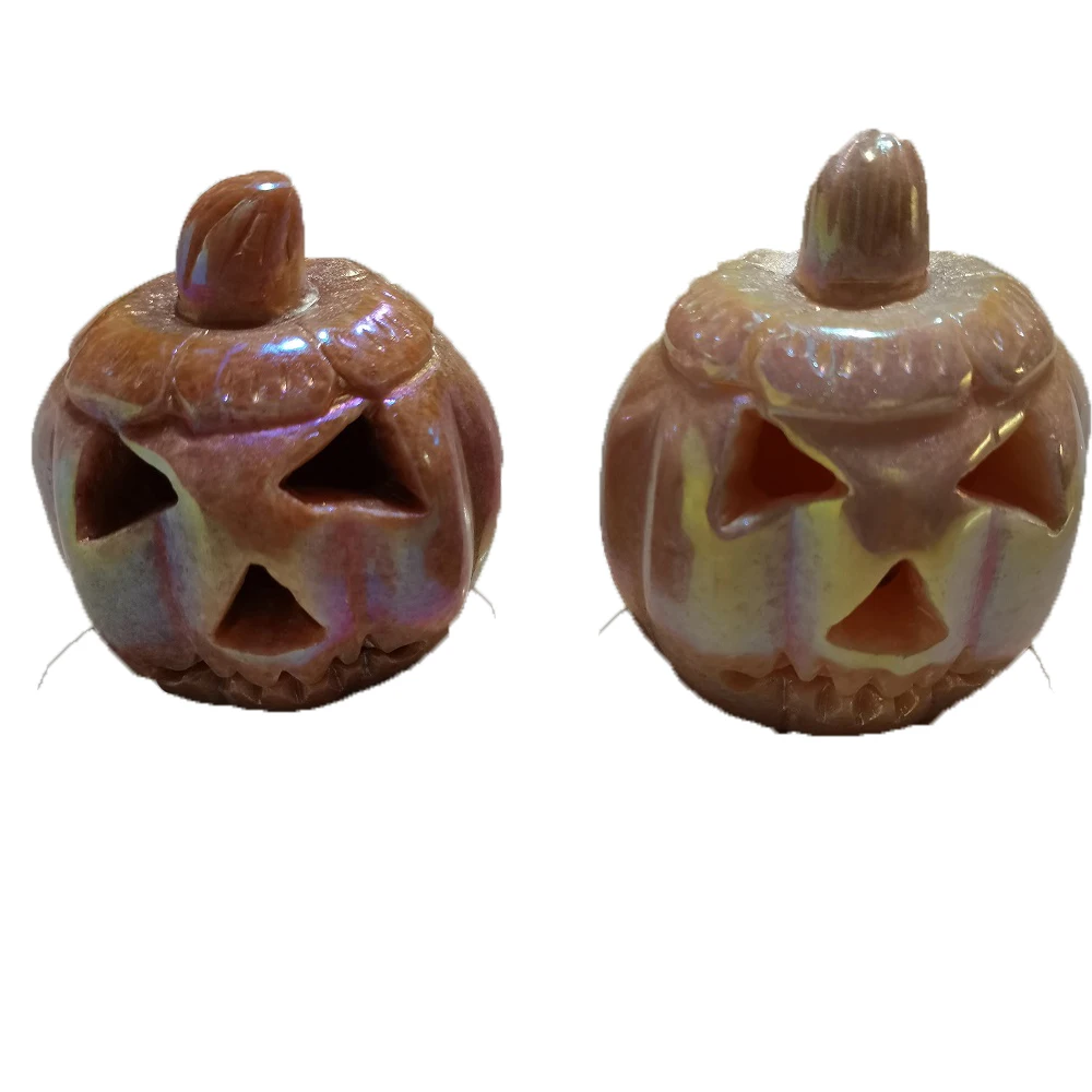 

Natural Crystal Pumpkin Figurines, Hand Carved Beautiful Colorful Quartz Pumpkins, Decorate The Home for Halloween gifts