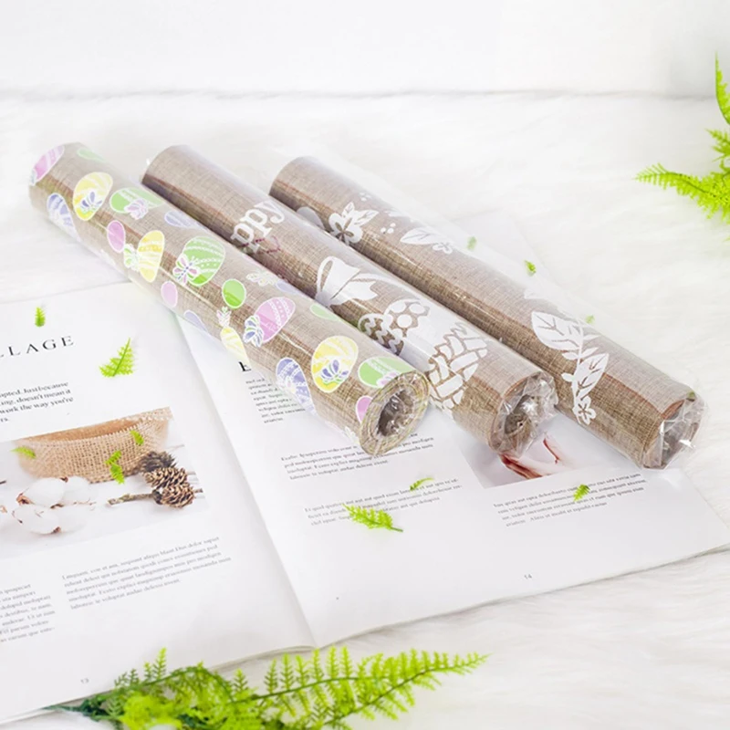 

3 PCS Easter Bunny Table Runner Easter Eggs Spring Tablecloth Cover Tableware Mat Home Decoration Party Supplies