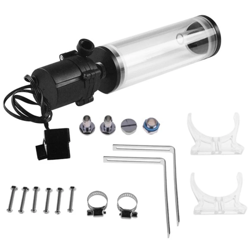 G1/4 inch Thread Xhc8+160Mm Cylinder Computer Water Tank 12V 19W Pc Cooling Sc600 Pump Radiator Waterblock Holder Kit For | Компьютеры и