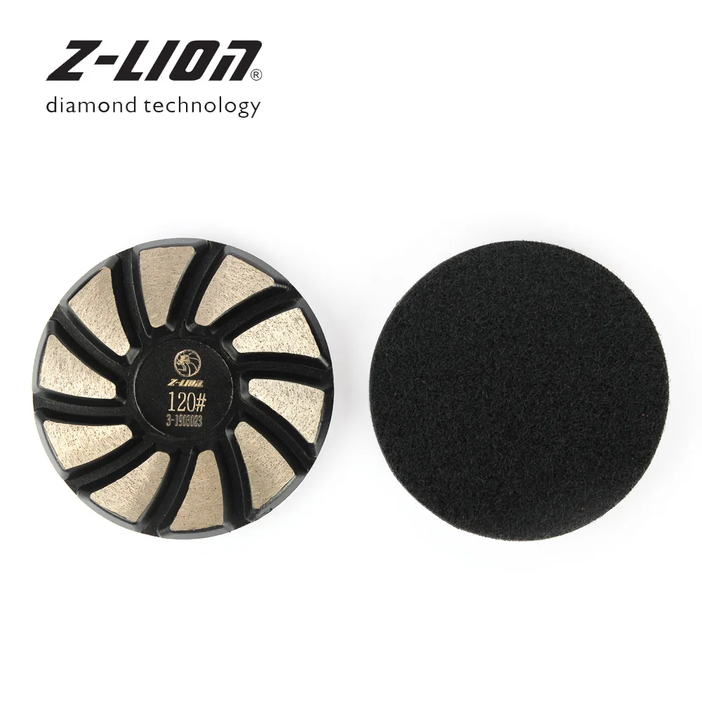 Z-LION 3 дюйма 1 шт. алмазная полировальная площадка 75 мм бетонный гранитный мраморный пол шлифовальный диск металлический Бонд турбо сегменты абразивный инструмент