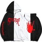 Толстовка Xxxtentacion для мужчин и женщин, Свитшот в стиле отомстителей, двухцветный, в стиле хип-хоп, пуловер с капюшоном, тонкая одежда, худи, размеры S-XXL