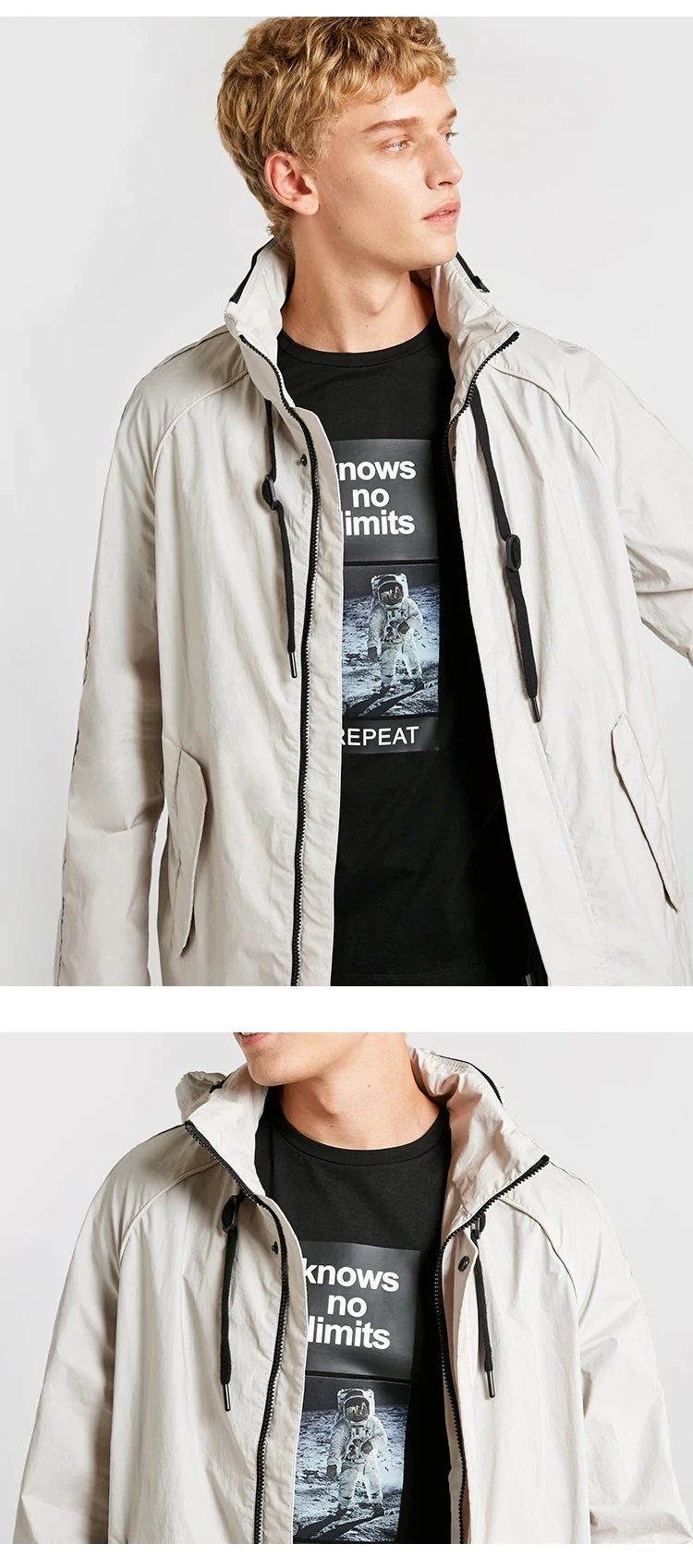 JackJones осенний мужской светильник Повседневная куртка с капюшоном 218321568