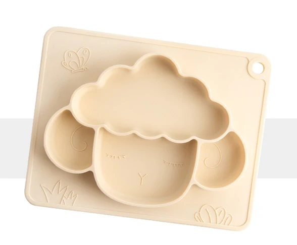 Ребенок овец Посуда улыбающееся силиконовая тарелка с присоской сильная липкая