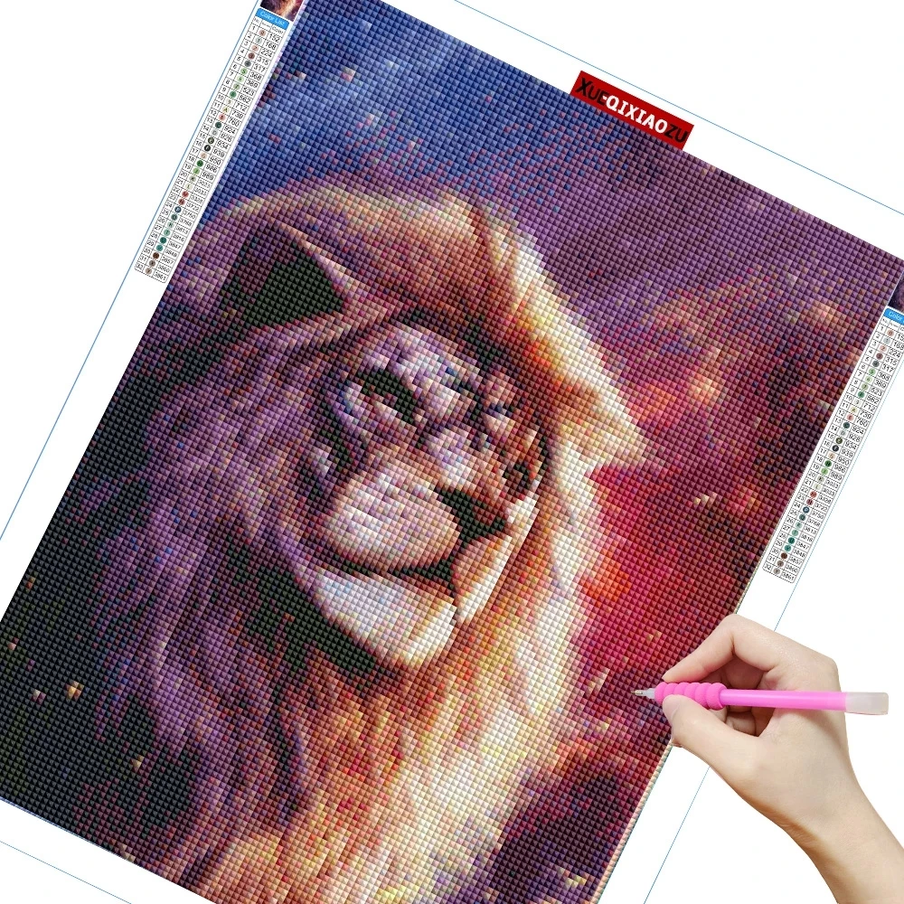 

5D DIY Full Square Diamond Painting Wolf Tiger Owl Lion Deer Cross Stitch Embroidery Fluorescent Animal Mosaic Rhinestone Wall