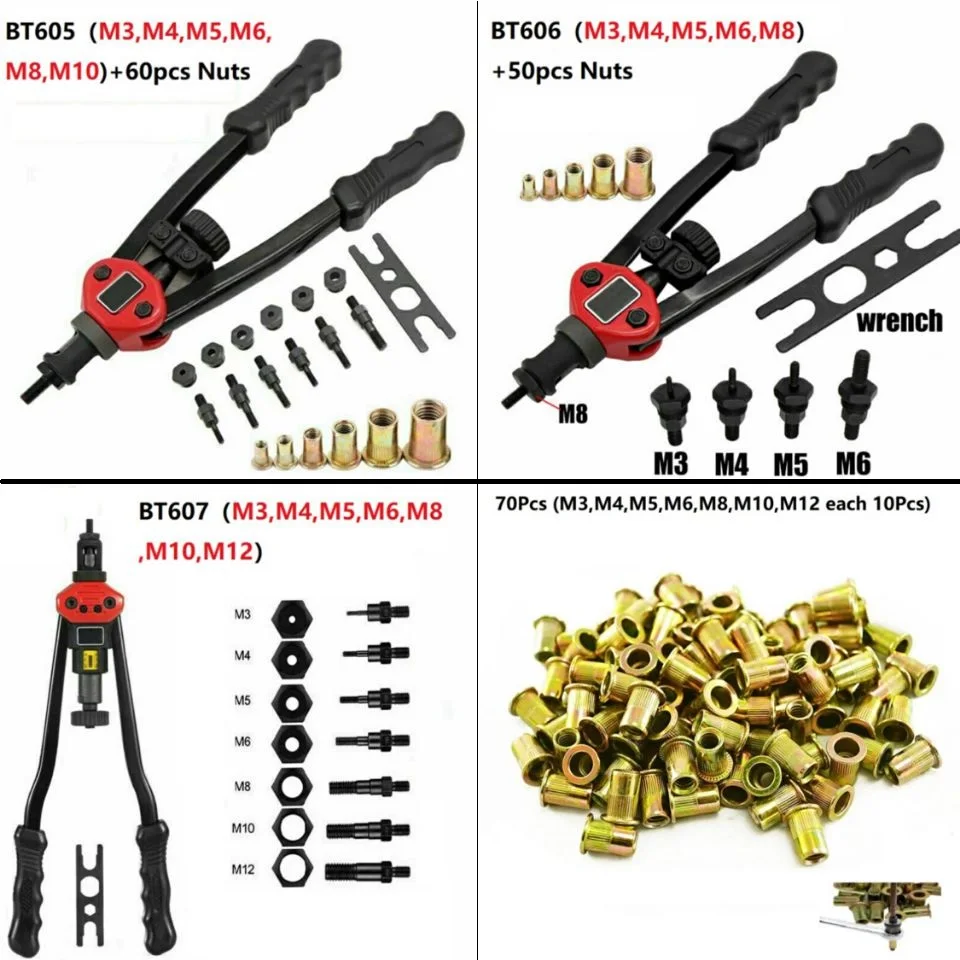 

Gun Riveting Riveter Tool Blind Rivet Nut Gun Heavy Hand Insert Nutsert Tool Manual Mandrels M3 M4 M5 M6 M8 M10
